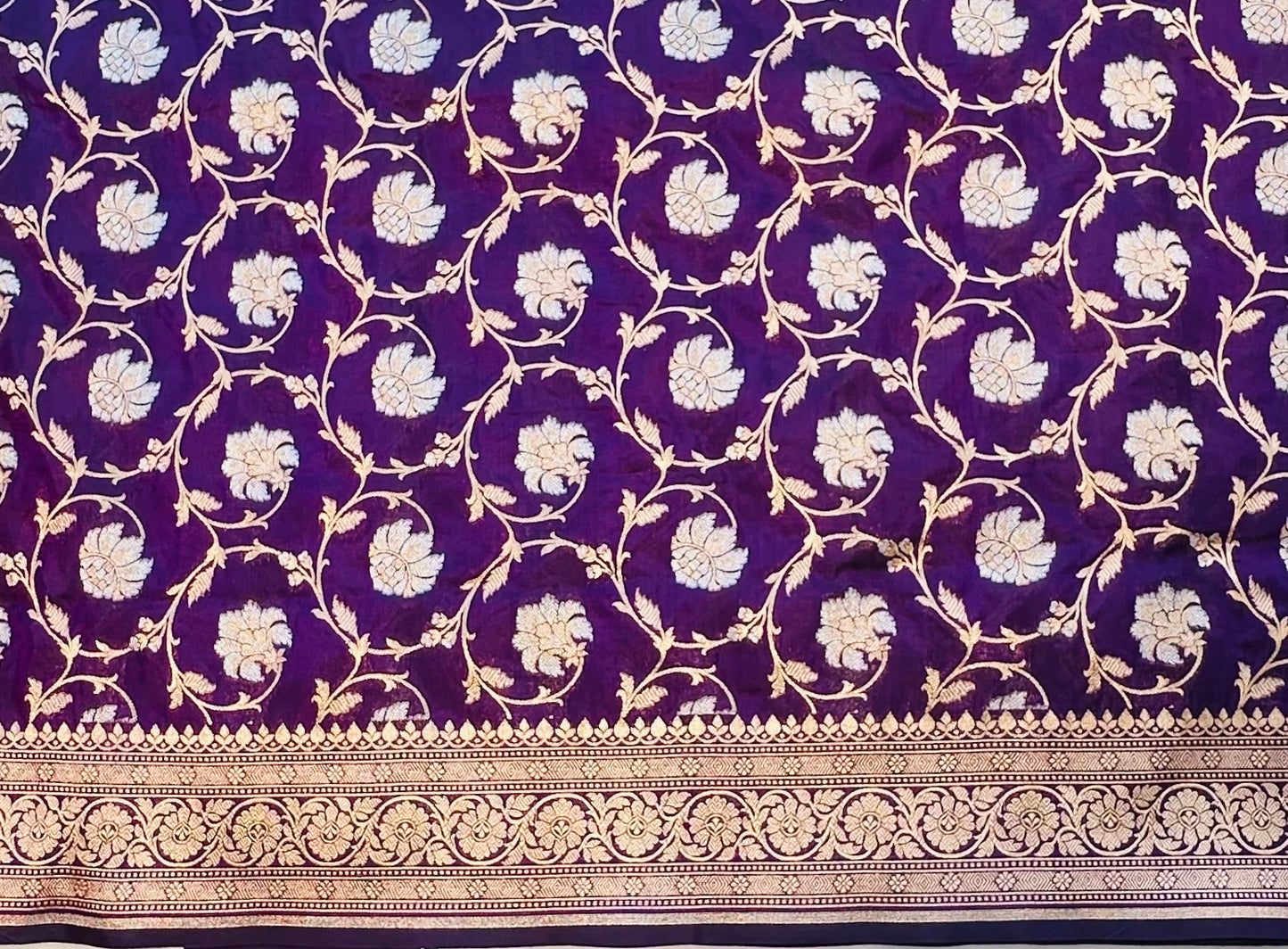 DARK PURPLE BANARAS PURE KATAAN JAAL SAREE