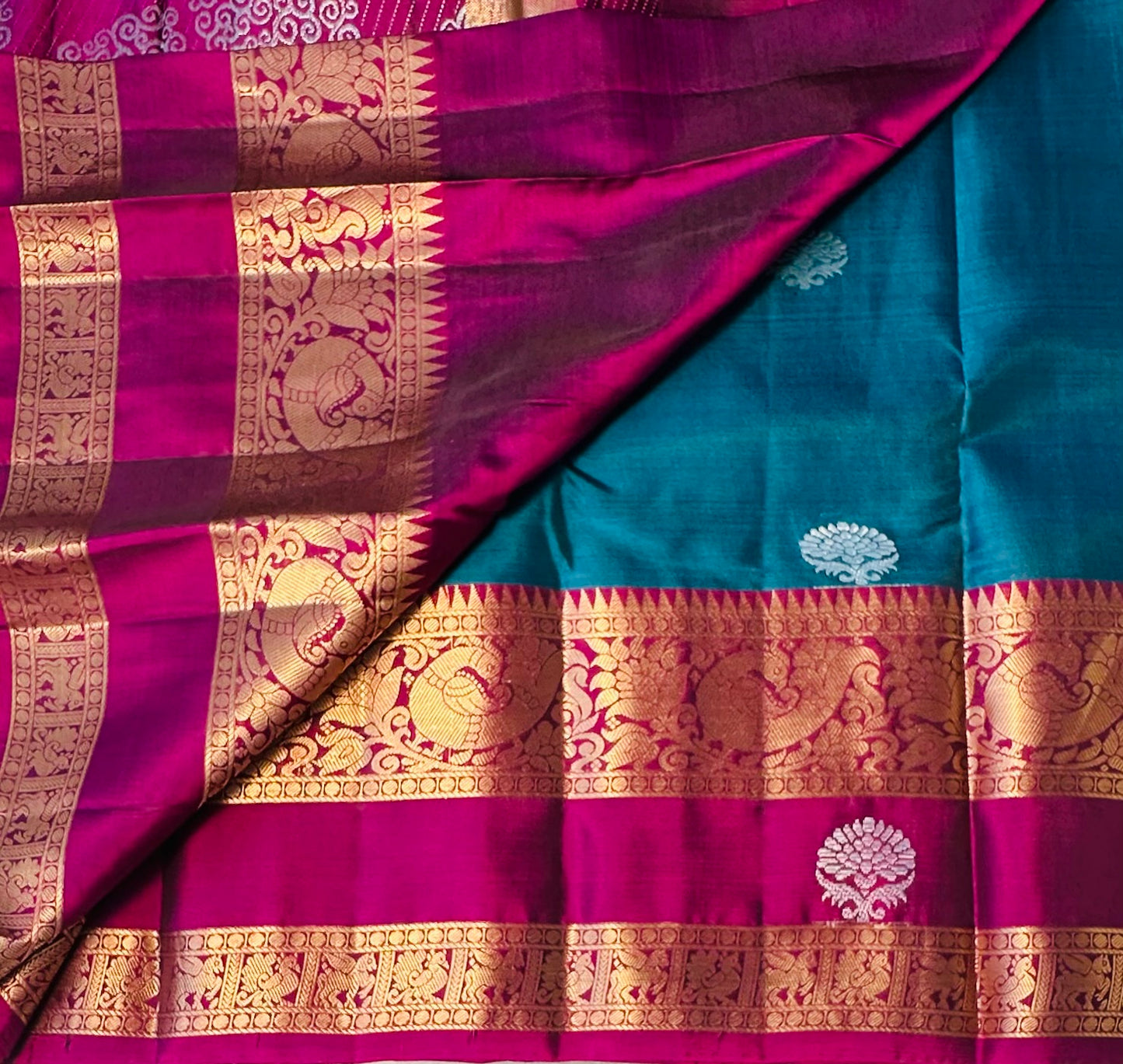METALLIC BLUE KANJIVARAM LIGHT WEIGHT