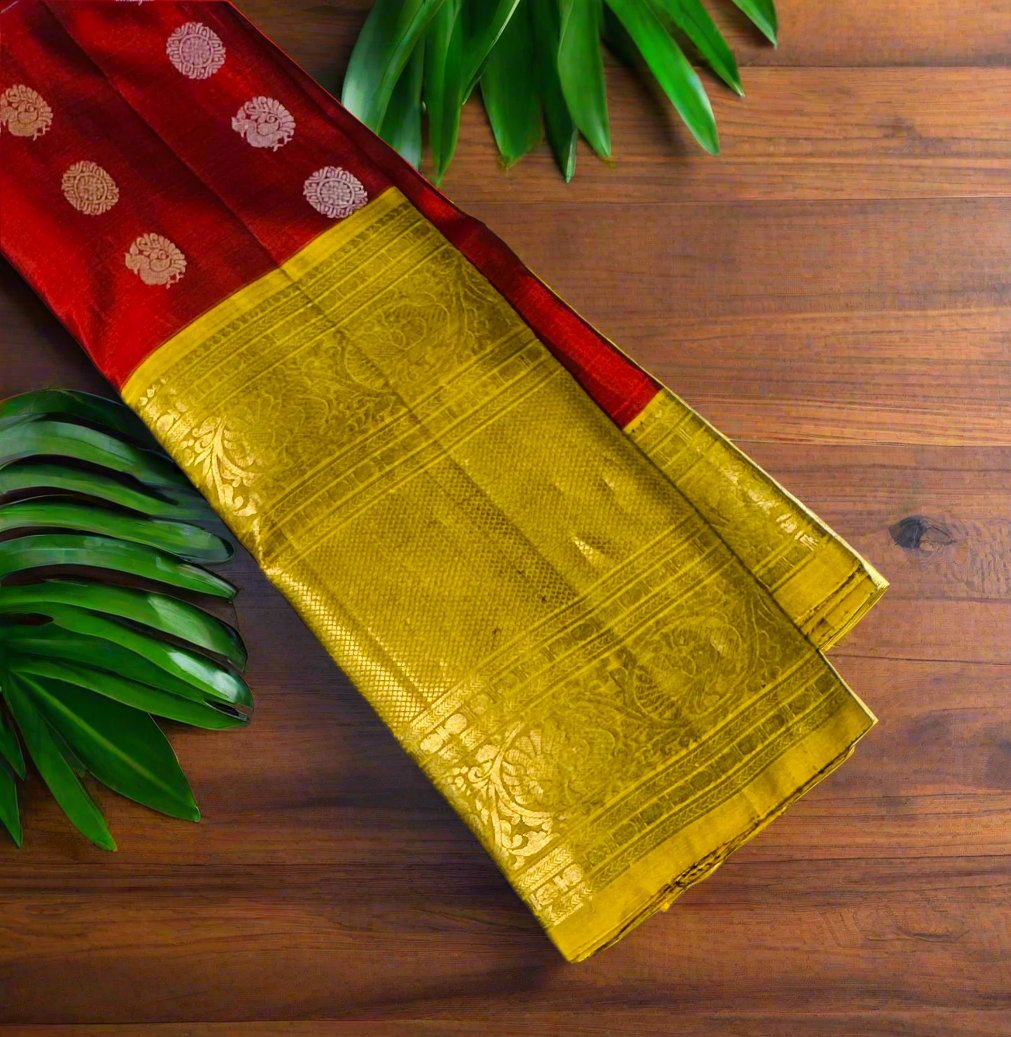 MAROON RED KANJIVARAM LIGHT WEIGHT