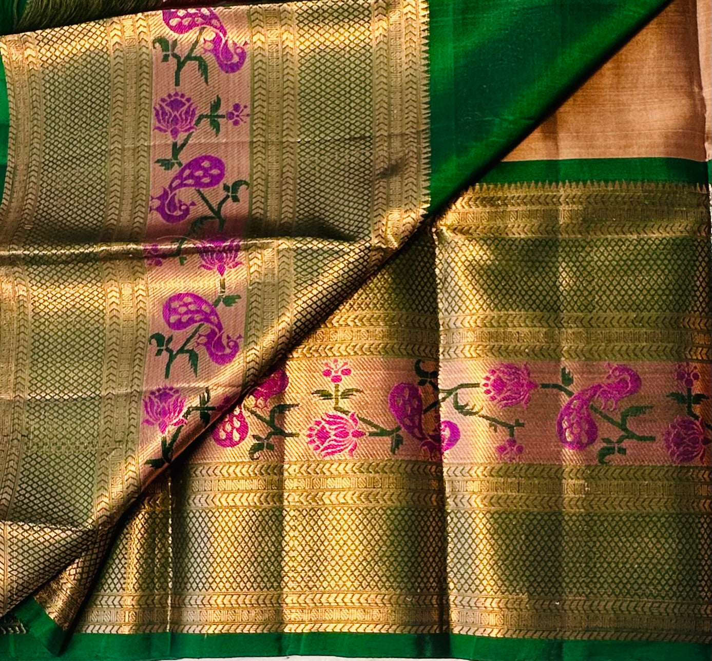 LIGHT BROWN KANJIVARAM LIGHT WEIGHT
