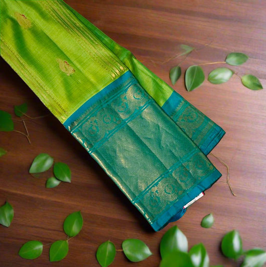 PARROT GREEN KANJIVARAM LIGHT WEIGHT