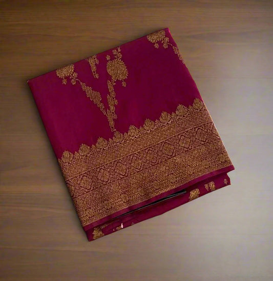 DARK PINK BANARAS PURE RAW MANGO