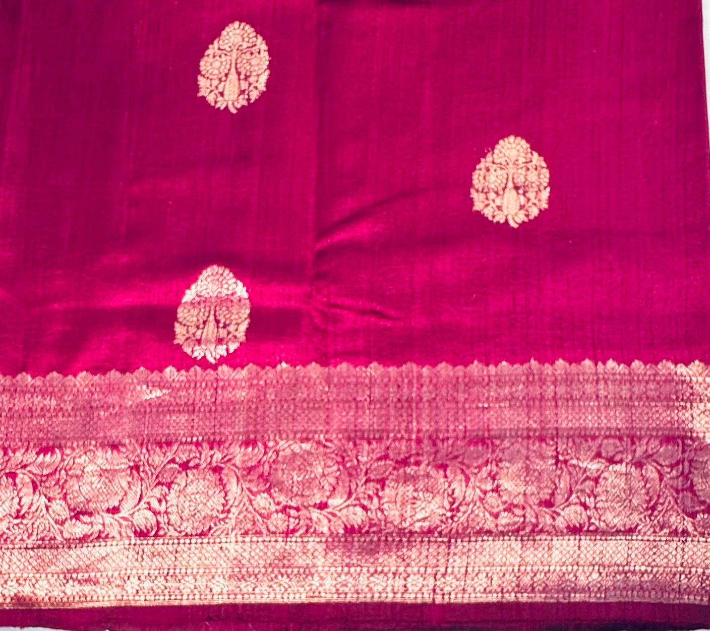 MAROON ND BLUE BANARAS PURE RAW SILK SAREE