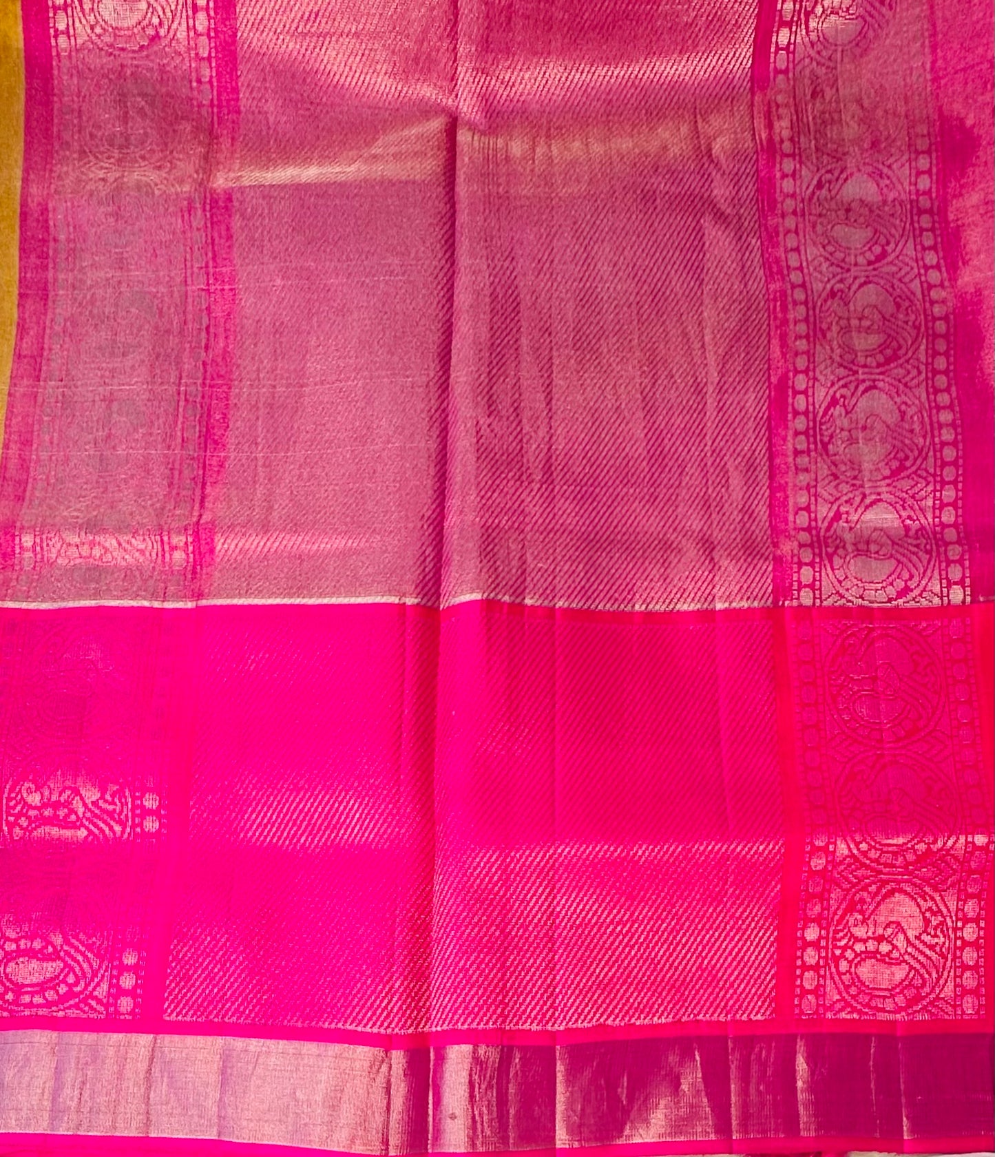 YELLOW PURE SILK COTTON TISSUE