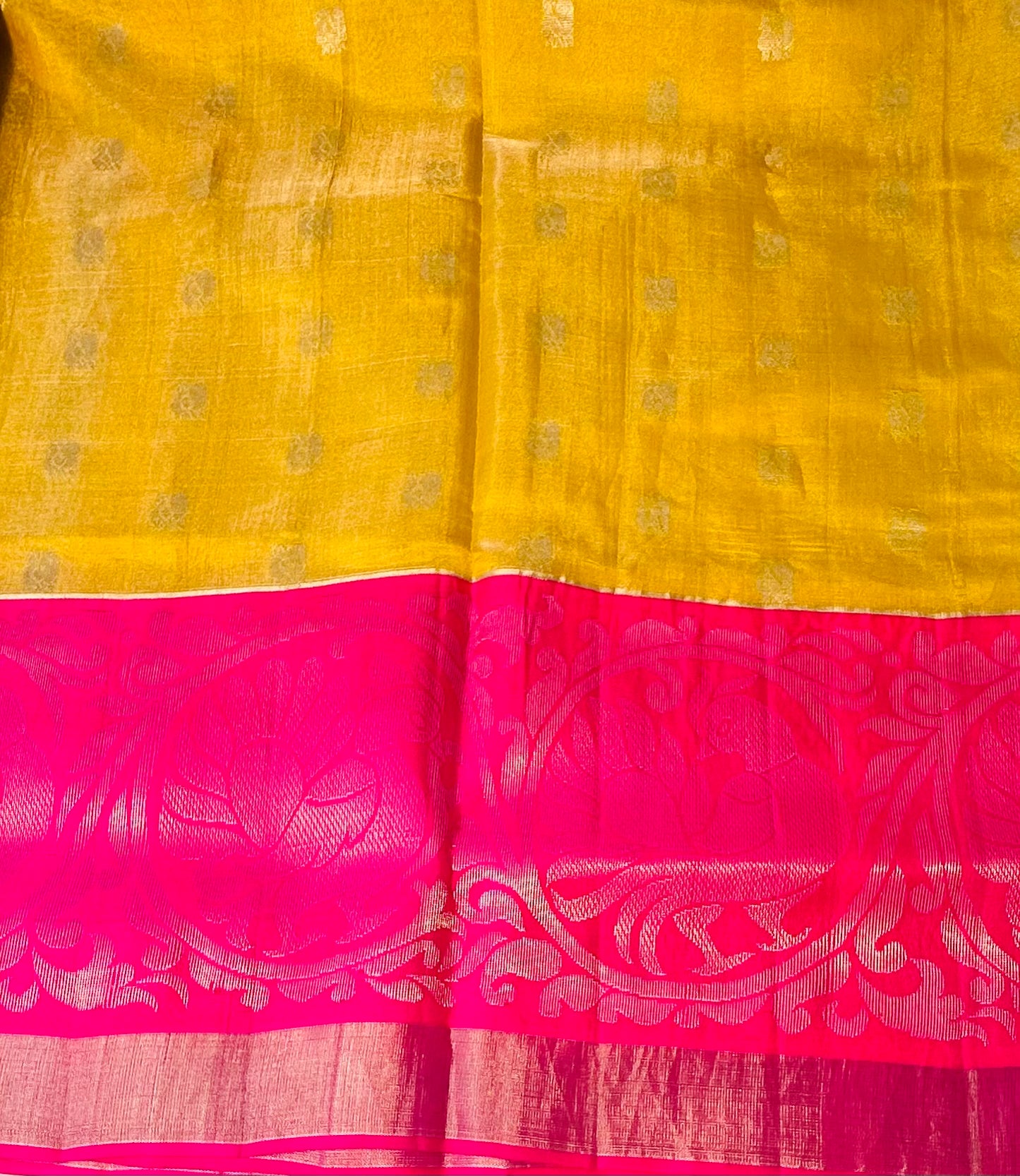 YELLOW PURE SILK COTTON TISSUE