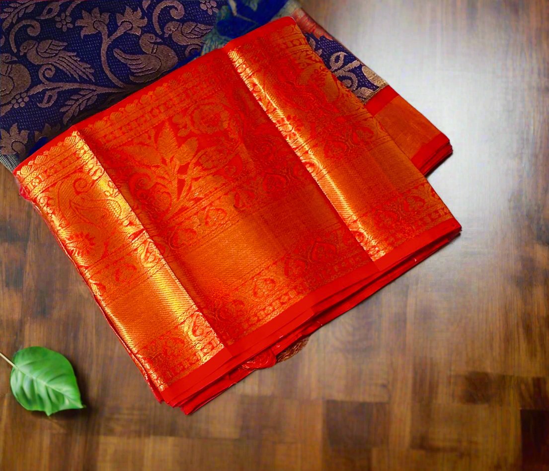 NAVY BLUE PURE SILK COTTONS