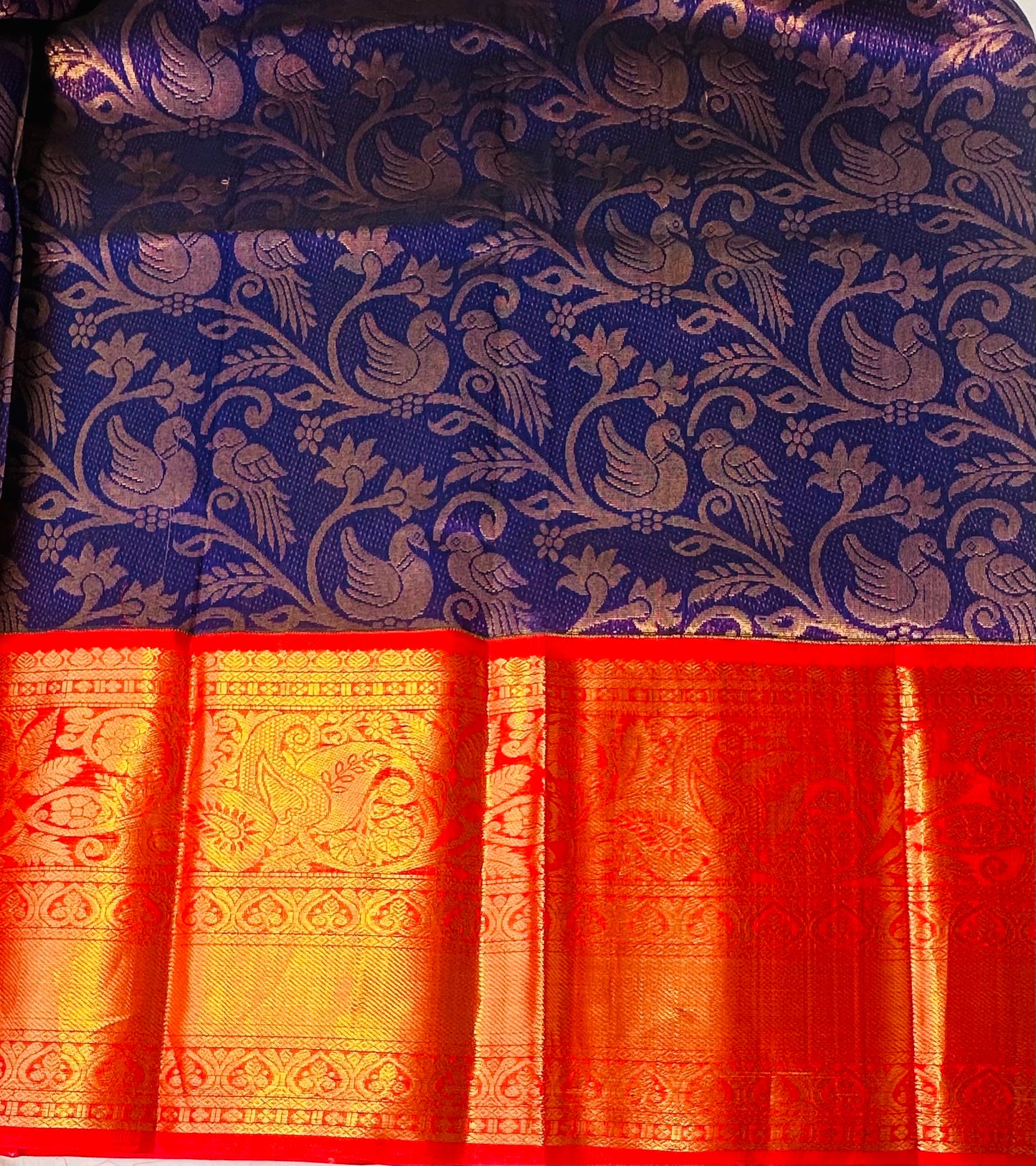 NAVY BLUE PURE SILK COTTONS