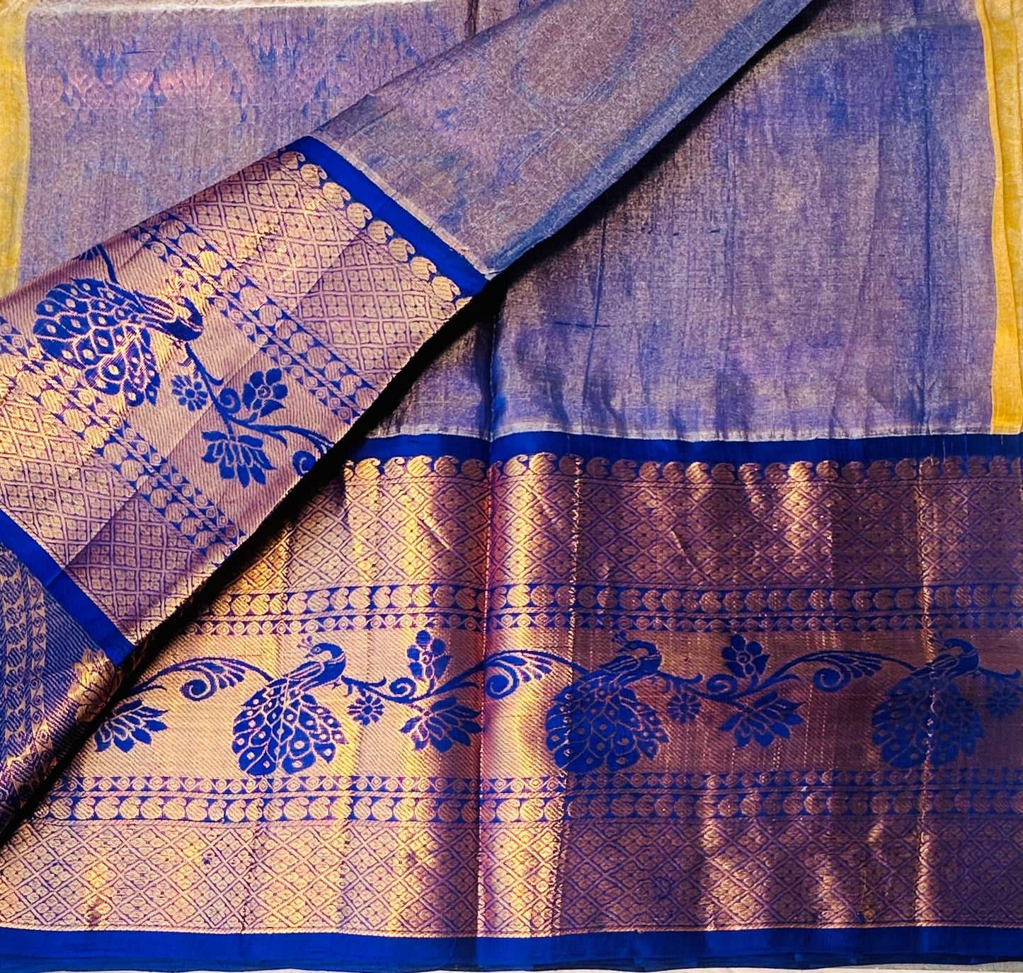 YELLOW PURE SILK COTTON TISSUE