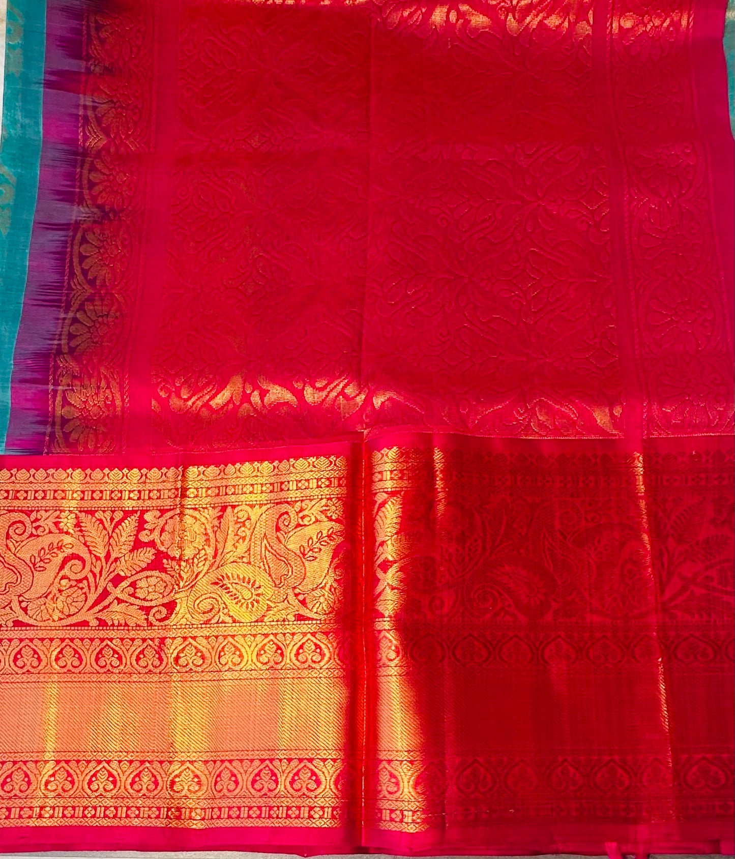 SEA BLUE PURE SILK COTTON