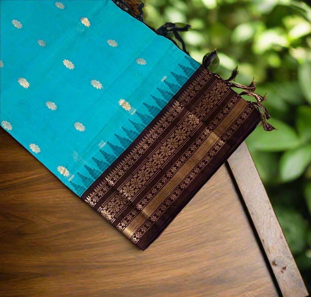 SKY BLUE PURE SILK COTTON