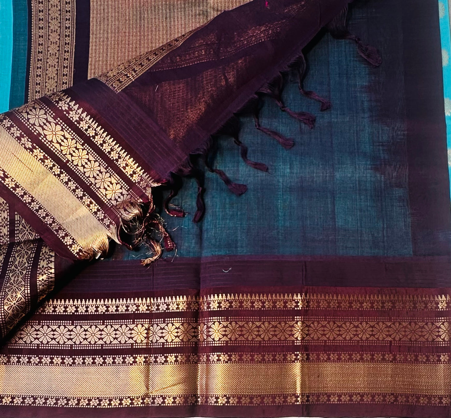 SKY BLUE PURE SILK COTTON