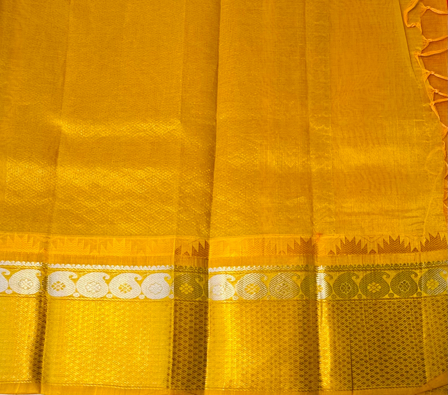PEACH  ORANGE PURE SILK COTTON