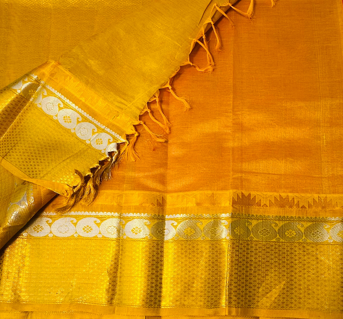 PEACH  ORANGE PURE SILK COTTON