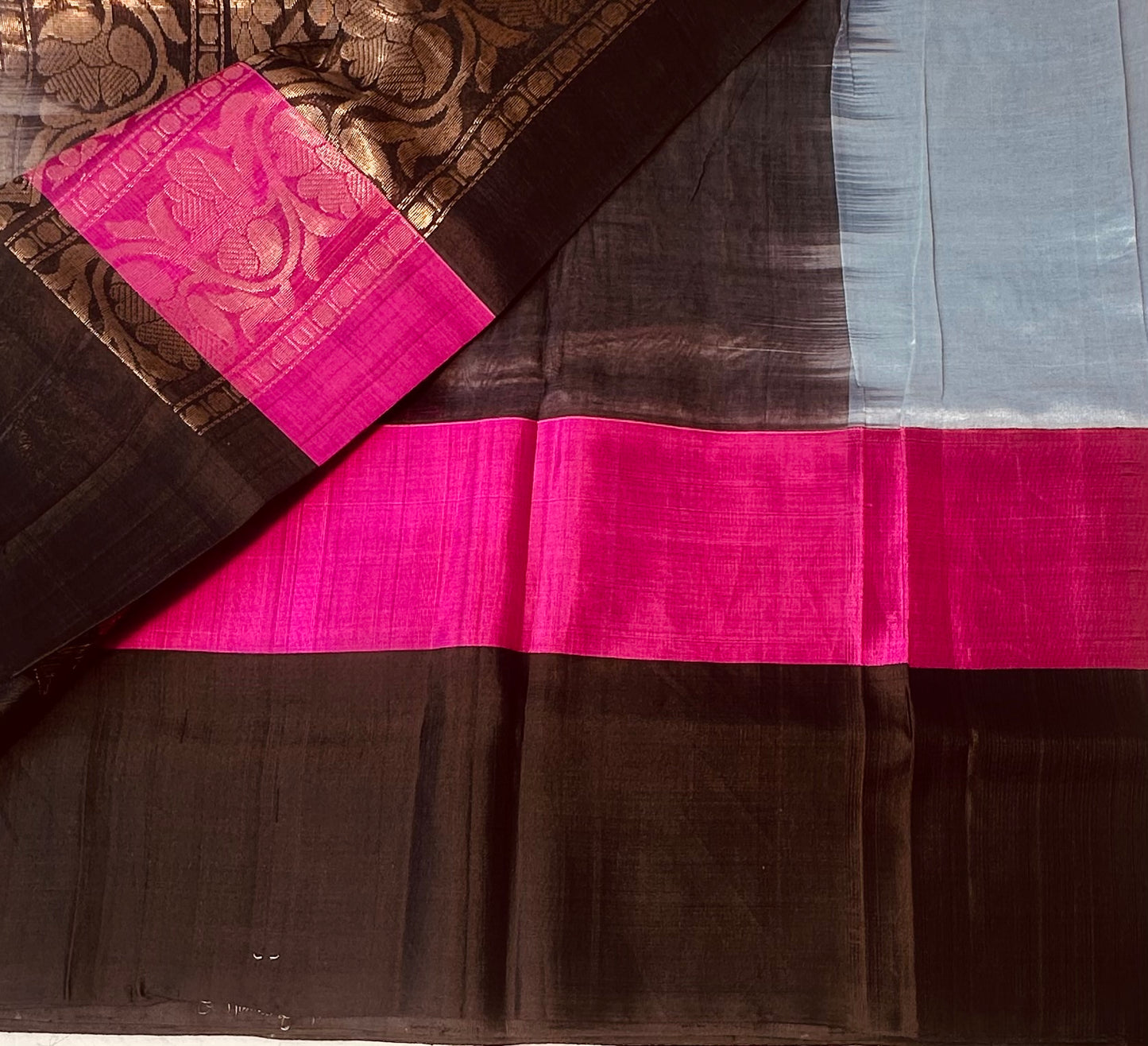 GREY PURE SILK COTTON