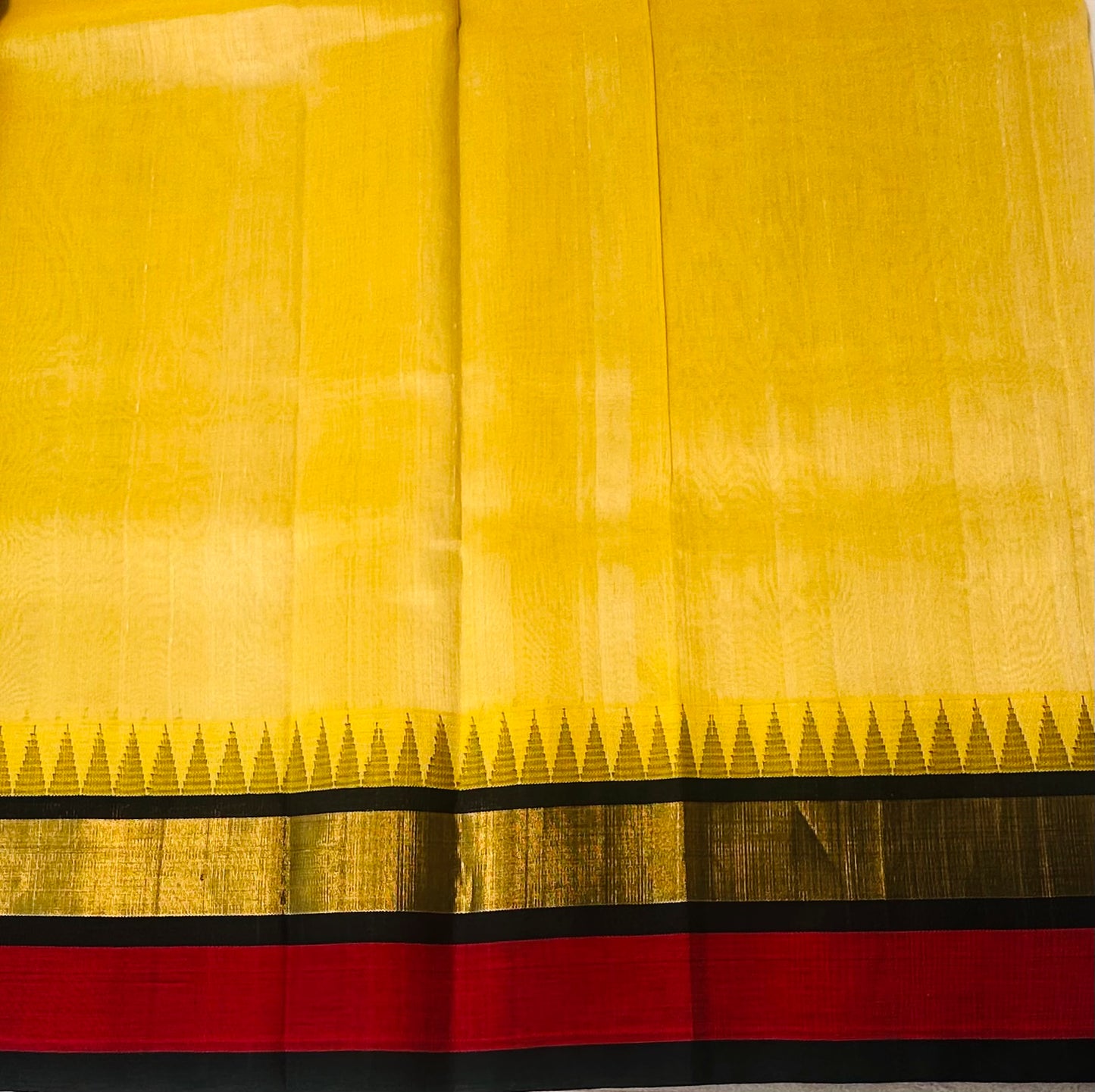 YELLOW PURE SILK COTTON