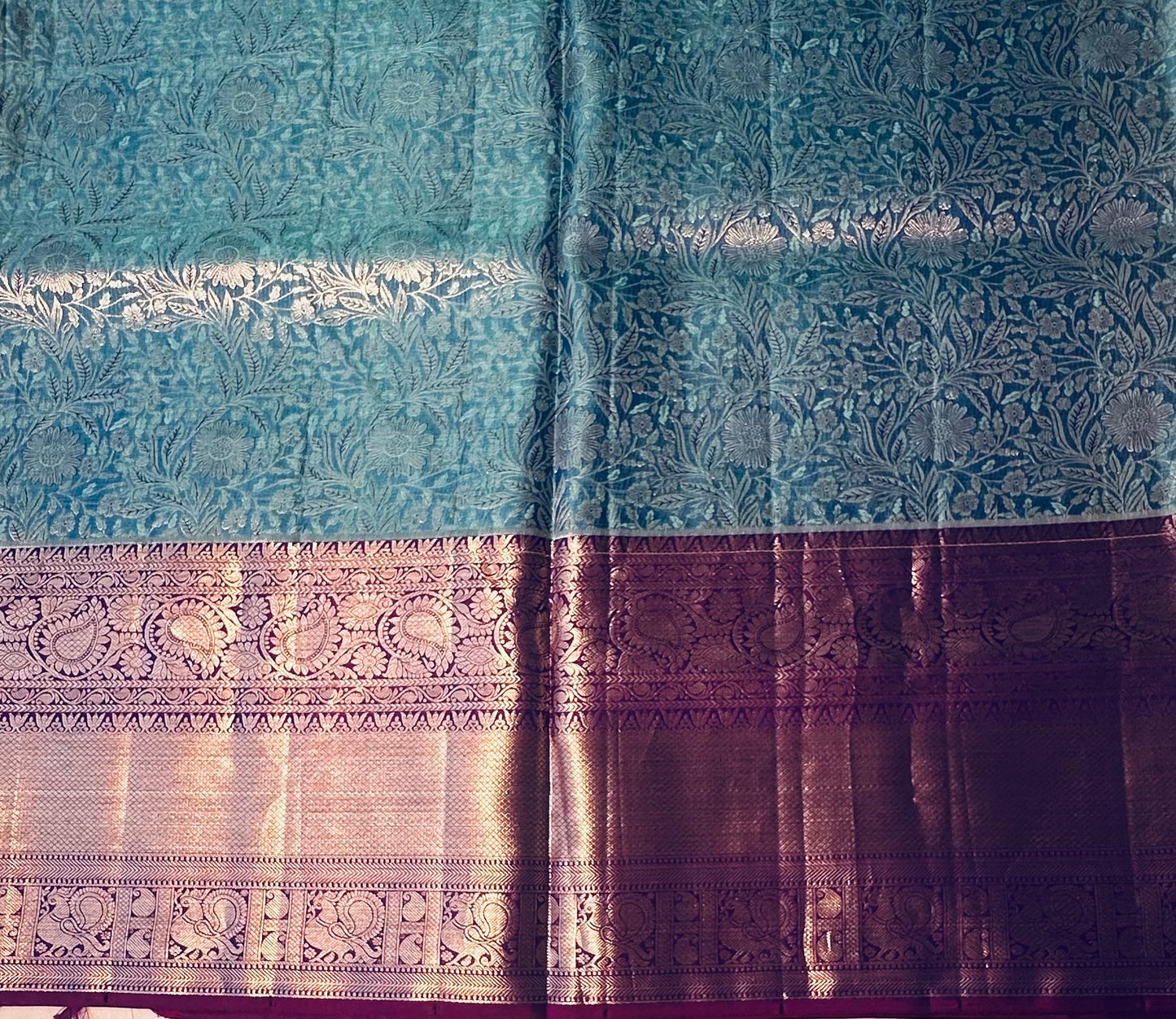 METALLIC BLUE KANJIVARAM  SILK