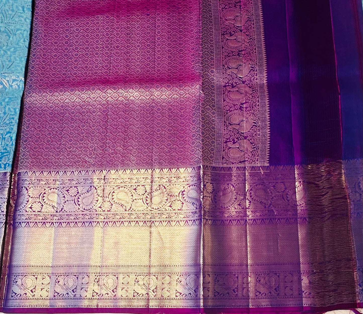 METALLIC BLUE KANJIVARAM  SILK