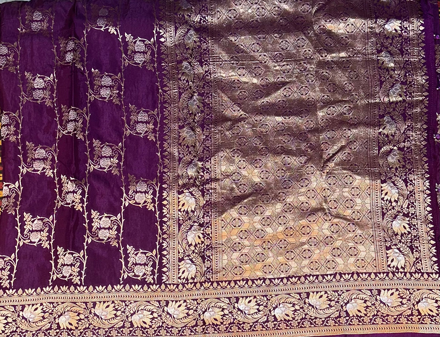 DARK PURPLE BANARAS CRAPE