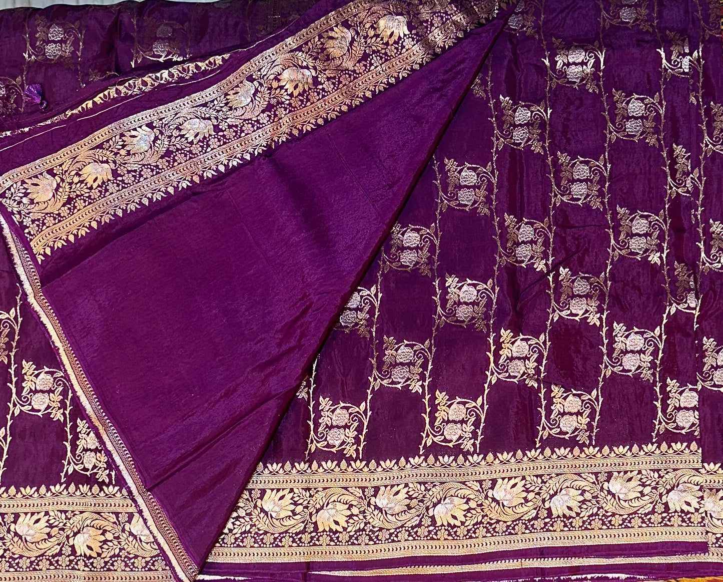 DARK PURPLE BANARAS CRAPE