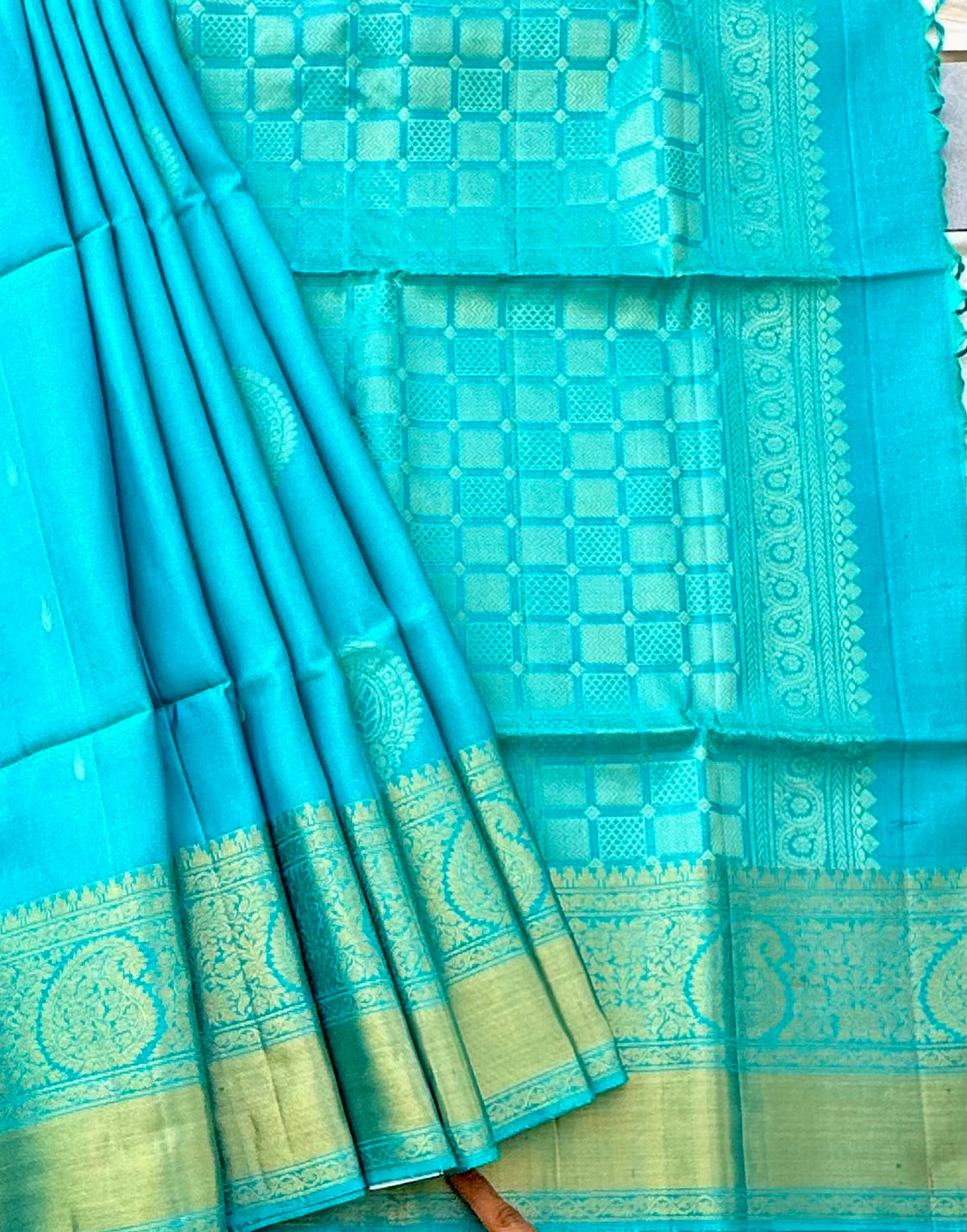 TEEL BLUE KANJIVARAM SOFT SILK
