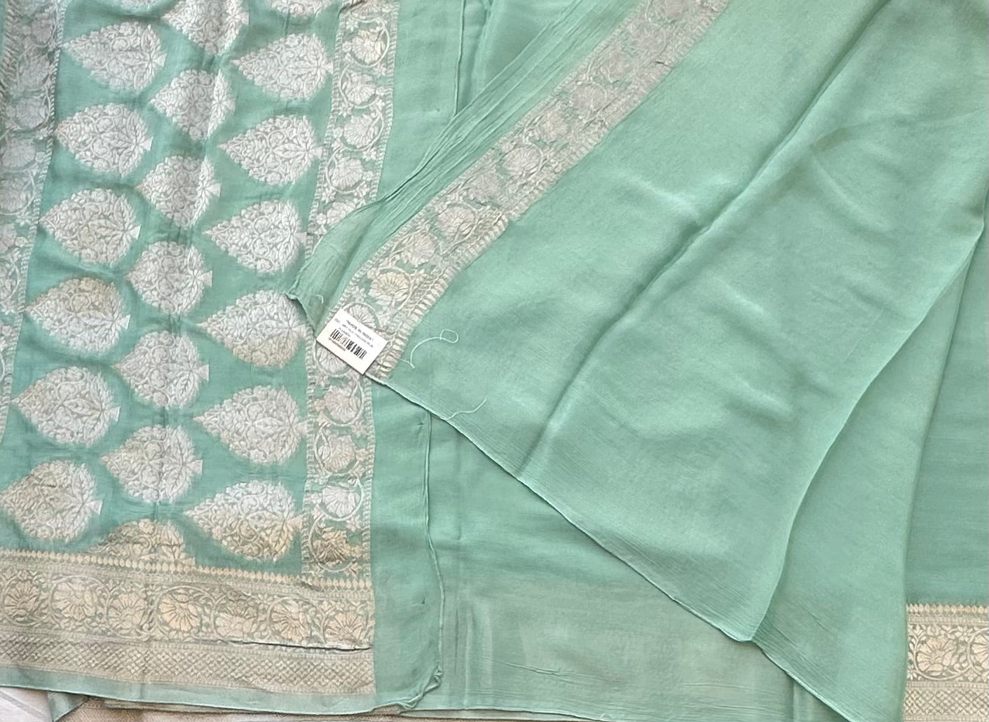 PASTEL GREEN BANARAS CRAPE