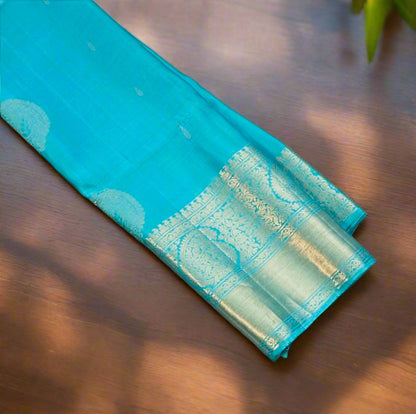 TEEL BLUE KANJIVARAM SOFT SILK