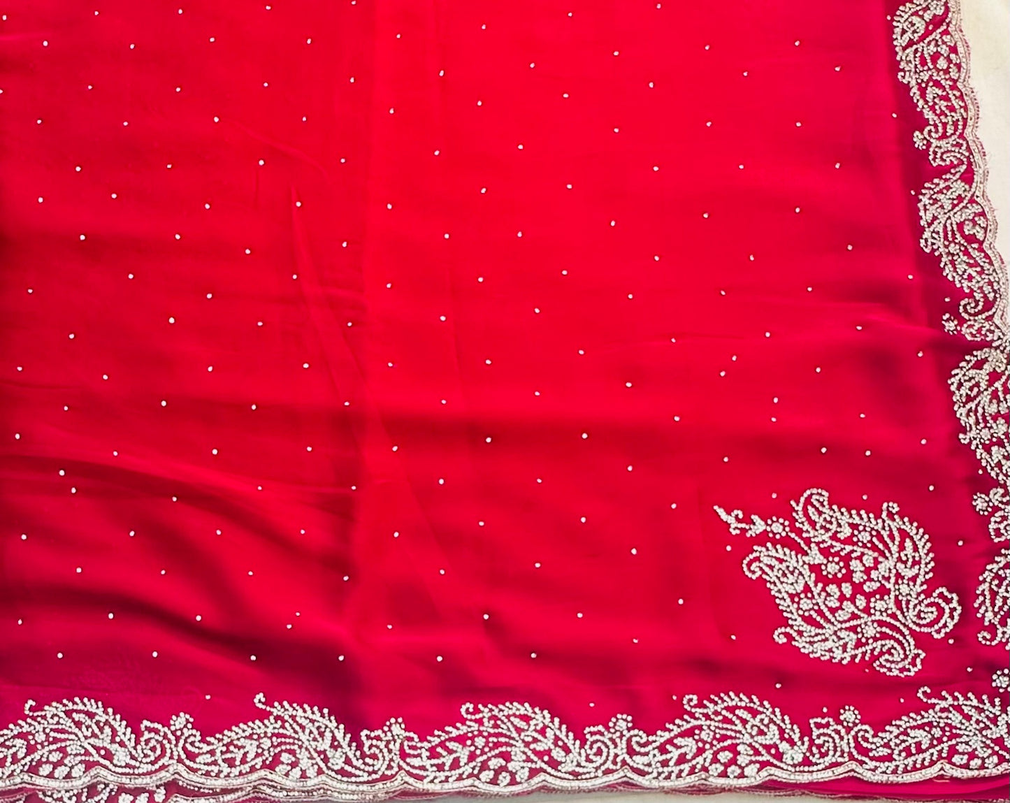 MAROON RED DESIGNER WORK SAREE PREMIUM