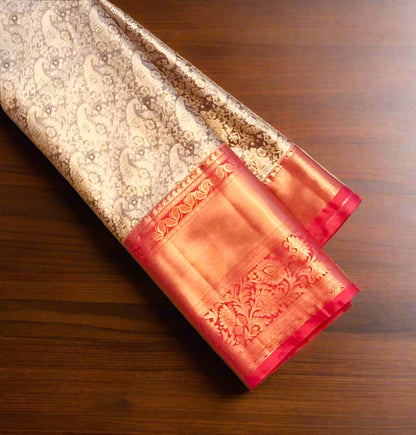 GREY TISSUE KANJIVARAM SILK SAREE