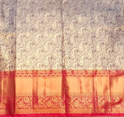 GREY TISSUE KANJIVARAM SILK SAREE
