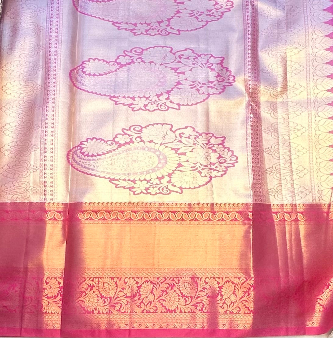 GREY TISSUE KANJIVARAM SILK SAREE