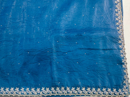 METALLIC BLUE DESIGNERWORK SAREE