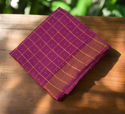 MAGENTA PINK PURE TUSSER SAREE