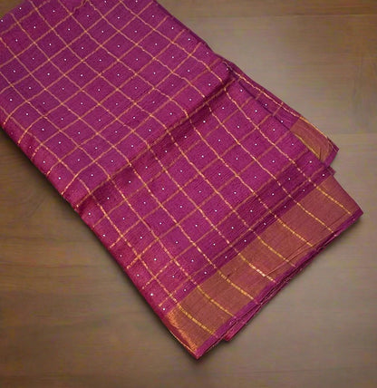 MAGENTA PINK PURE TUSSER SAREE