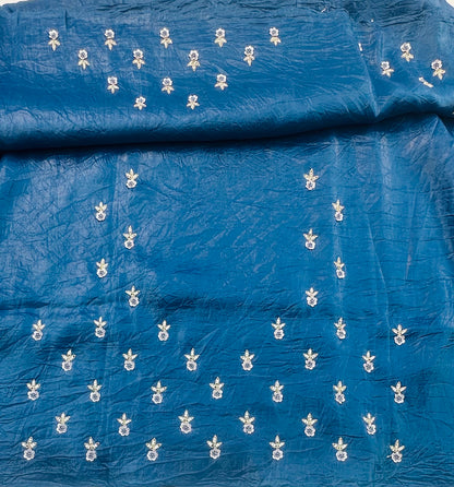 METALLIC BLUE DESIGNERWORK SAREE