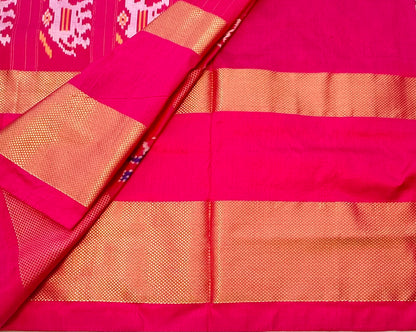 BOTLLE GREEN ND PINK POCHAMPALLY SILK