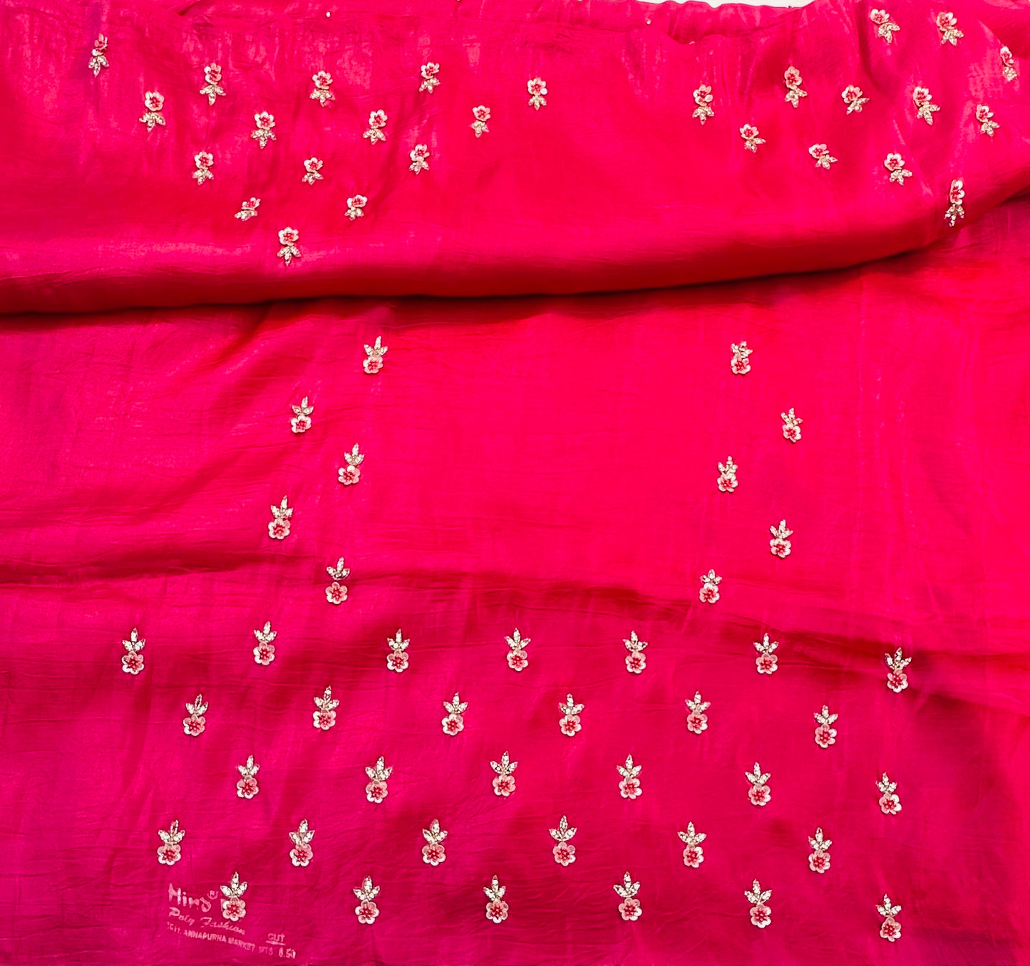 METALLIC PINK DESIGNER WORK SAREE
