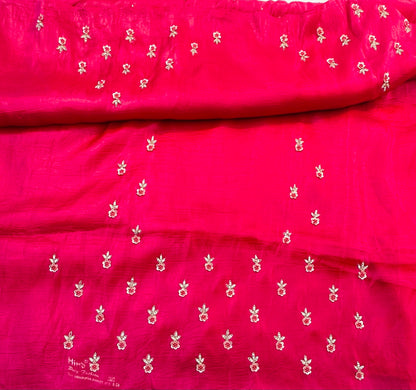 METALLIC PINK DESIGNER WORK SAREE