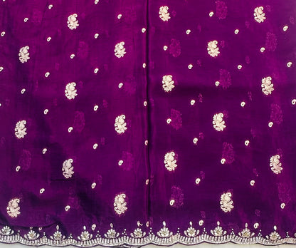 DARK PURPLE DESIGNER WORK SAREE