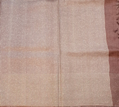 BROWN DESIGNER PURE TUSSER SAREE