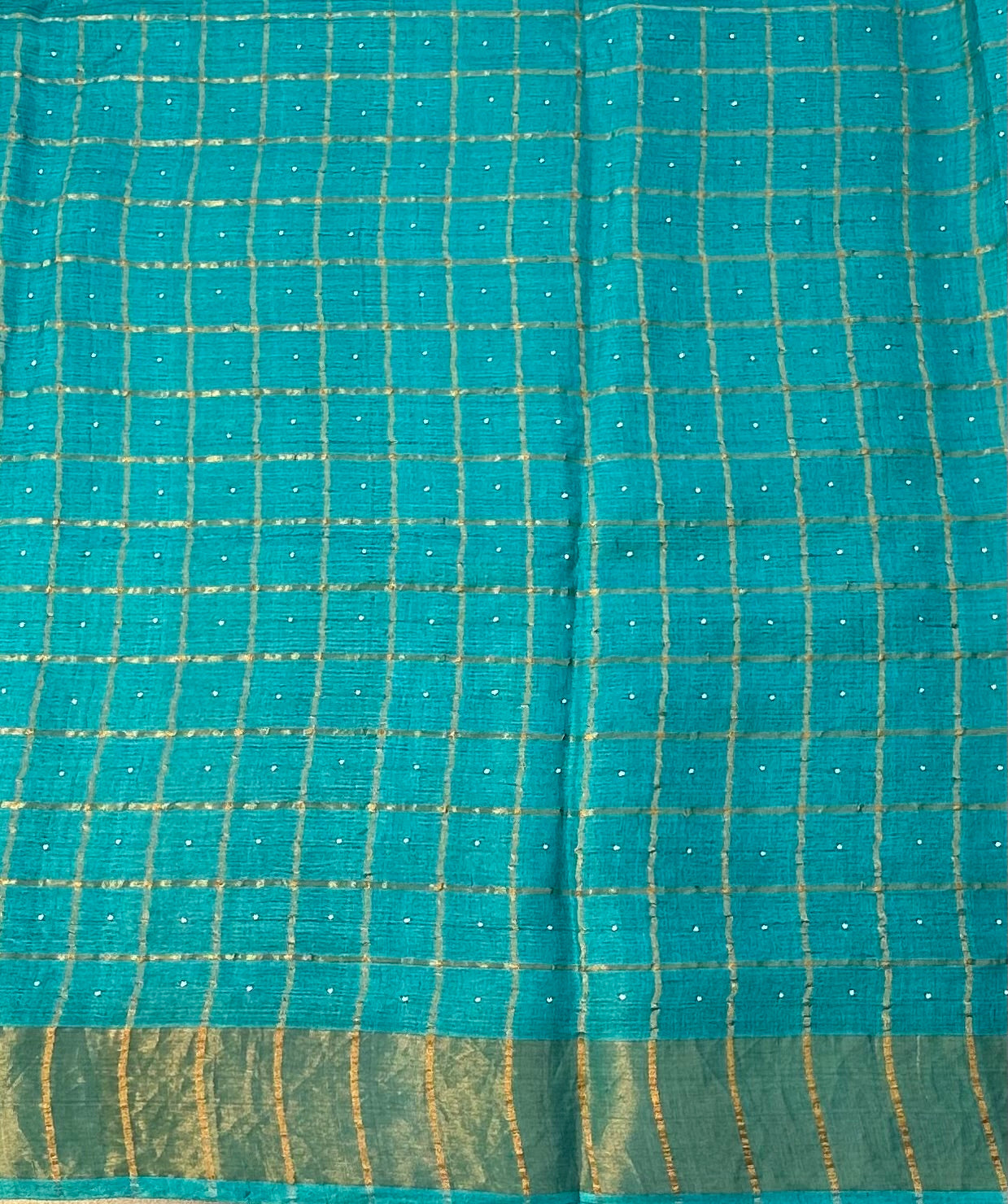SEA  BLUE PURE TUSSER SAREE