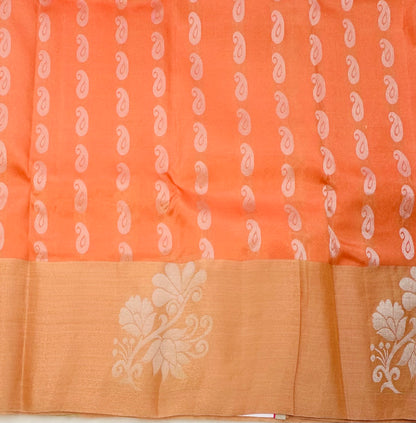 PEACH KANJIVARAM LIGHT WEIGHT