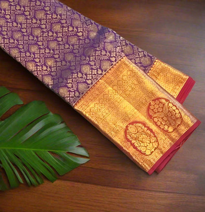 PURPLE KANJIVARAM PURE SILK PREMIUM