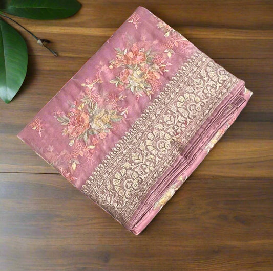 LAVENDER PURE DESIGNER ORGANZA SAREE