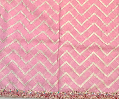 BABY PINK DESIGNER WORK SAREE PREMIUM