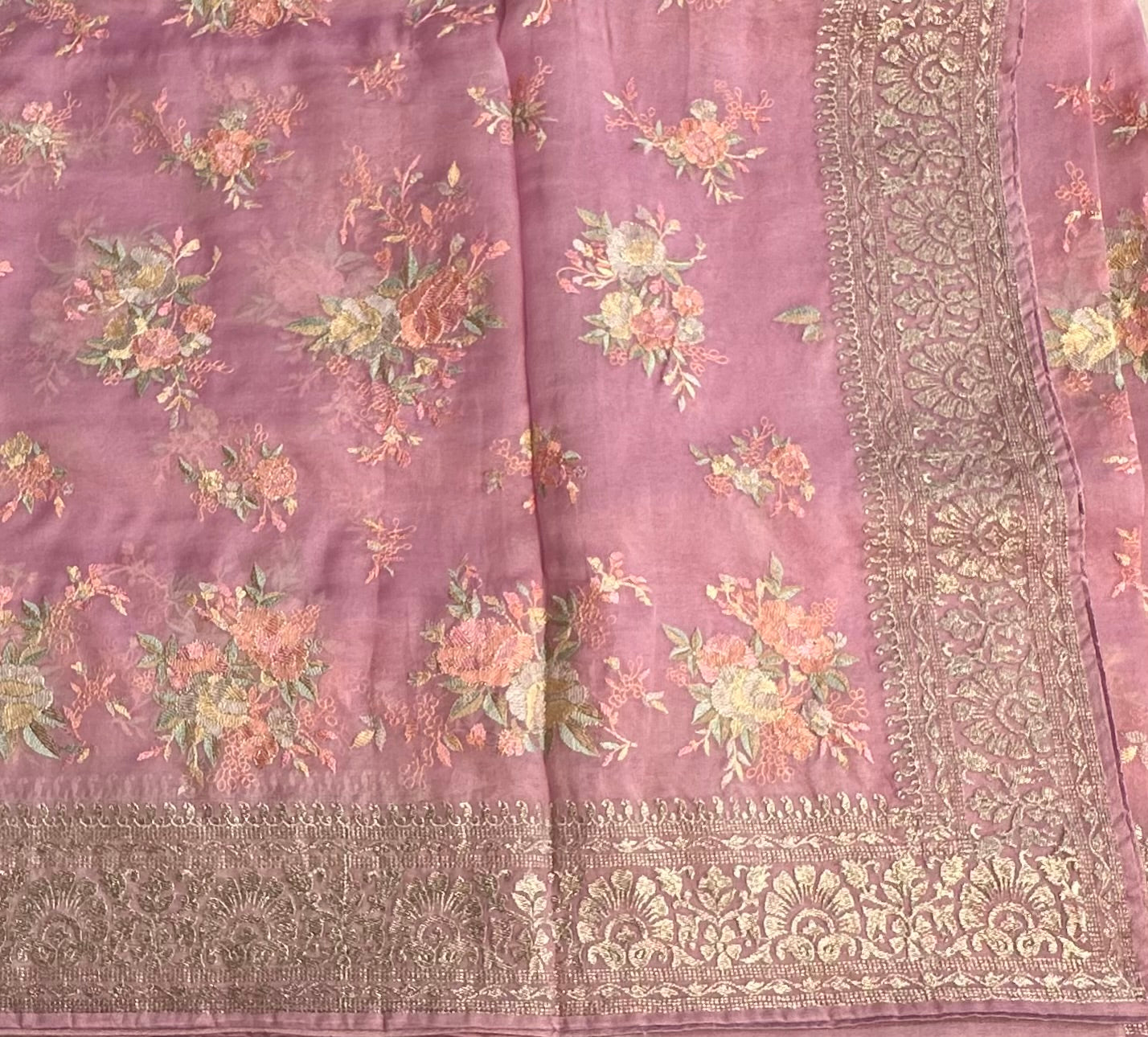 LAVENDER PURE DESIGNER ORGANZA SAREE
