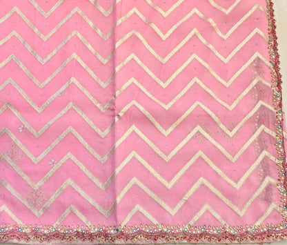 BABY PINK DESIGNER WORK SAREE PREMIUM