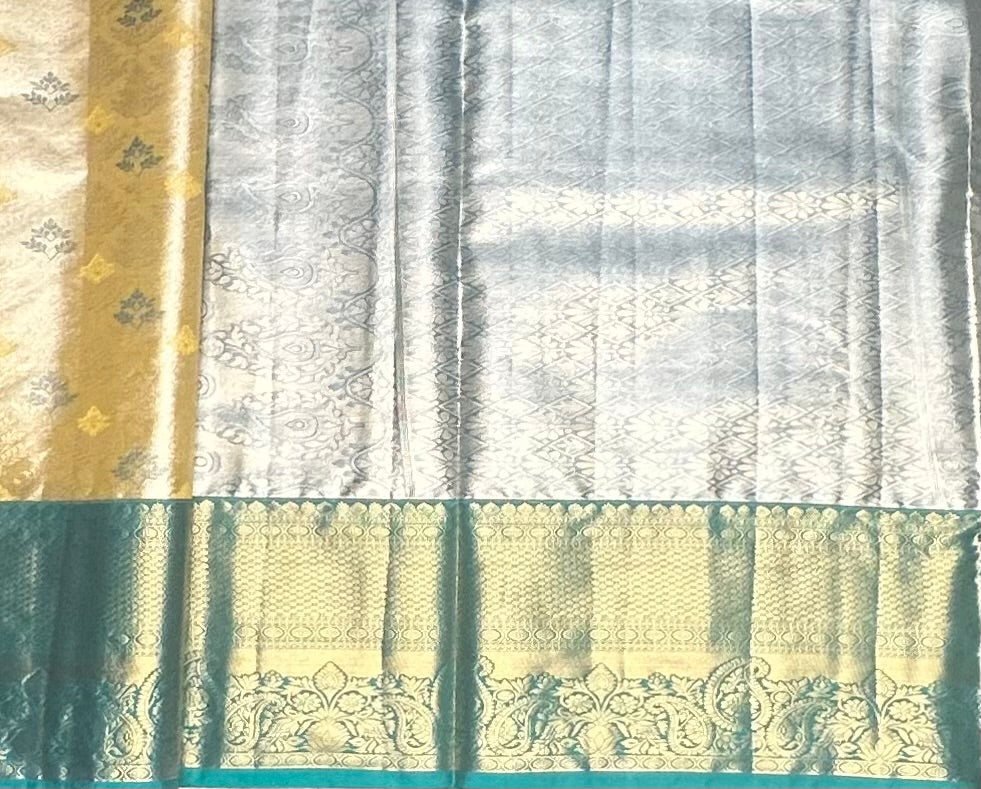 IVORY TISSUE KANJIVARAM SILK SAREE