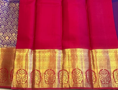 VIOLET PURE KANJIVARAM SILK SAREE PREMIUM