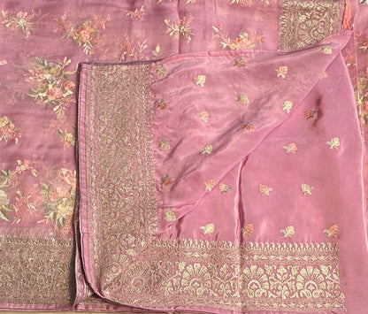 LAVENDER PURE DESIGNER ORGANZA SAREE