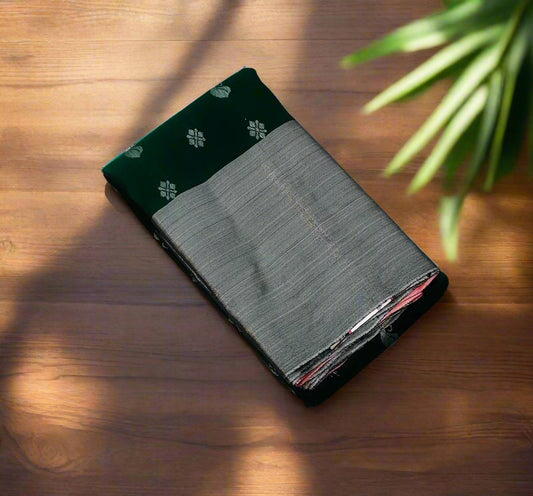 BOTTLE GREEN  KANJIVARAM LIGHT WEIGHT